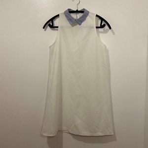 Zara Trafaluc; Small; White shirt dress with blue strip collar